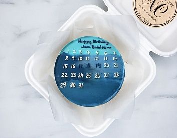 Бенто торт голубой календарь